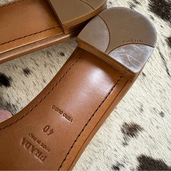 PRADA Green Suede Leather Slides Sandals‎ Size 40 NWOT - Picture 4 of 7